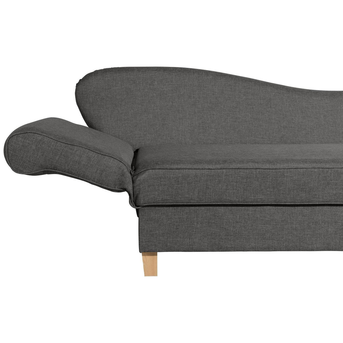 RECAMIERE mit Armteil links klappbar Katia Bezug Flachgewebe Buche natur / anthrazit - Anthrazit, Kunststoff (190/82/88cm) - 58aufmkessel