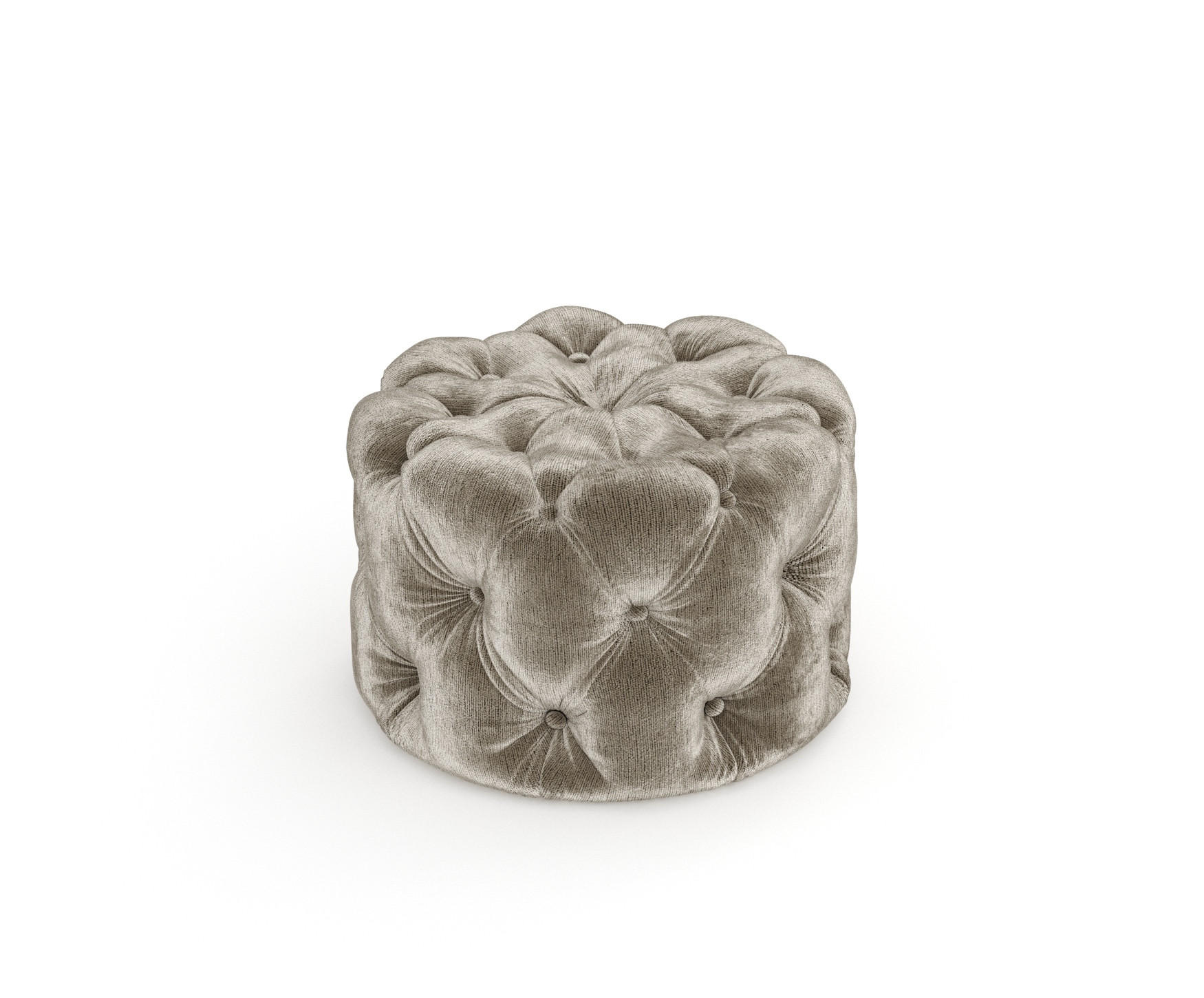 POUF Cosimo Beige Chenille - Beige/Schwarz, Holz/Holzwerkstoff (60/40/60cm) - Maison de Reve