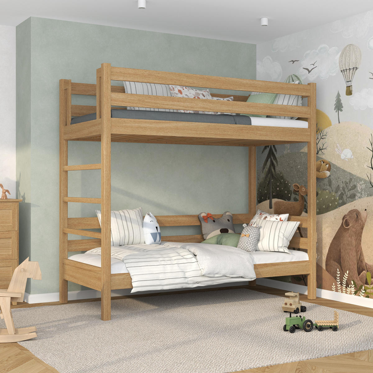 ETAGENBETT N03 Eiche Natur 90/200 - Eiche Artisan, Naturmaterialien/Holz (90/200cm) - N-Wood