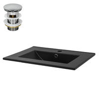 WASCHBECKEN - Schwarz, Keramik (47/17.5/61.5cm) - ML-DESIGN