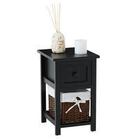 NACHTTISCH MESSINA - Schwarz, Holzwerkstoff (28/46/31cm) - CARO-Möbel