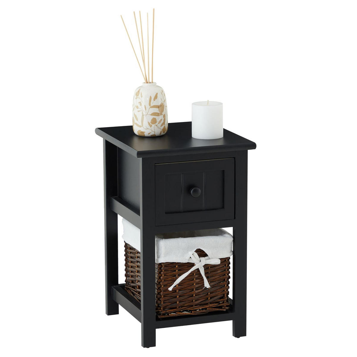 NACHTTISCH MESSINA - Schwarz, Holzwerkstoff (28/46/31cm) - CARO-Möbel