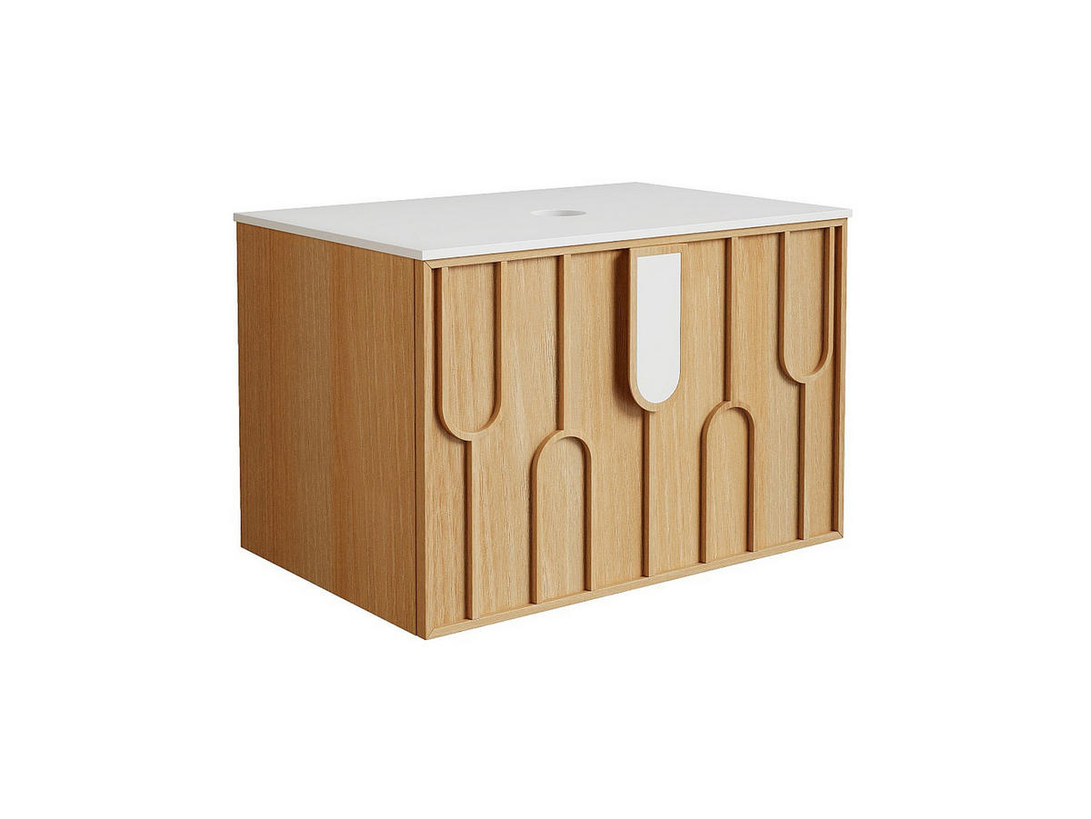 WASCHBECKENUNTERSCHRANK - 75 cm x 50 cm - holz - naturfarben hell Merkan - Naturfarben, Holz (75/49/50cm) - Vente-Unique
