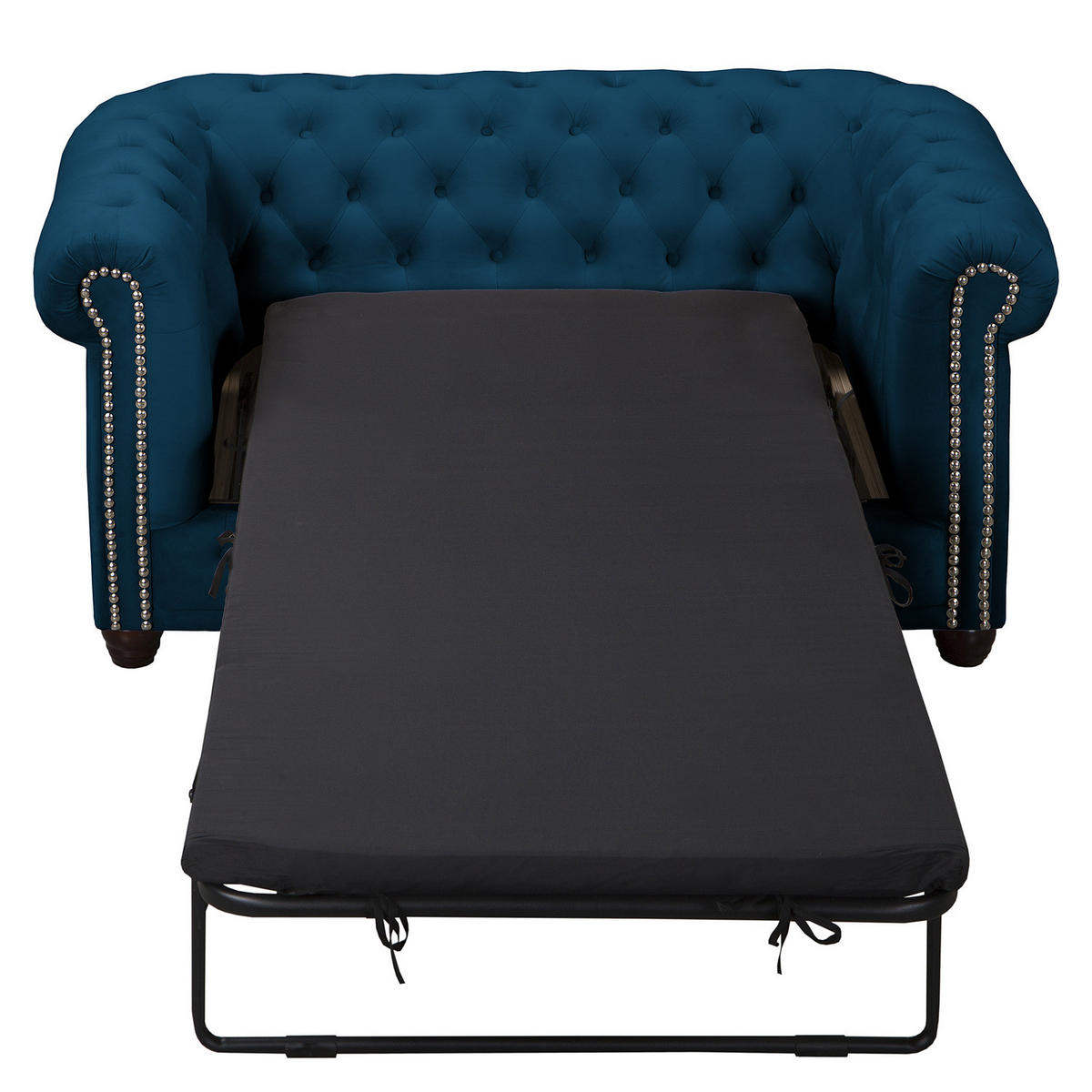 2-SITZER SOFA - Buchefarben/Dunkelblau, Buchenholz/Textil (148/72/86cm) - home24