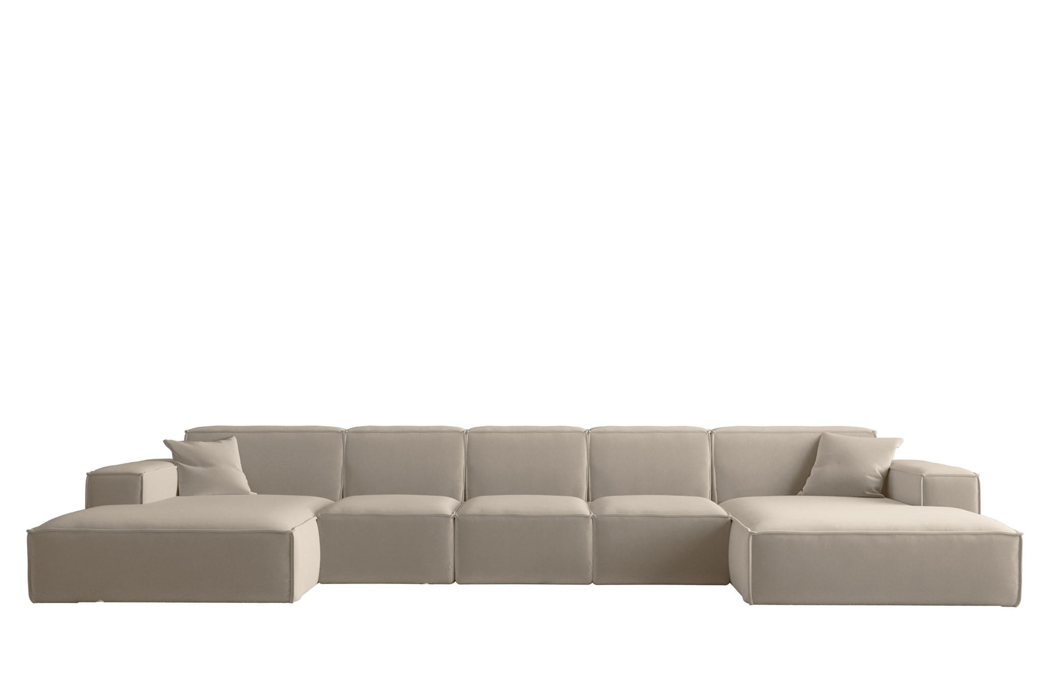 WOHNLANDSCHAFT Celes Premium Xl Opera - Beige, Holzwerkstoff/Textil (462/73/165cm) - Fun Möbel