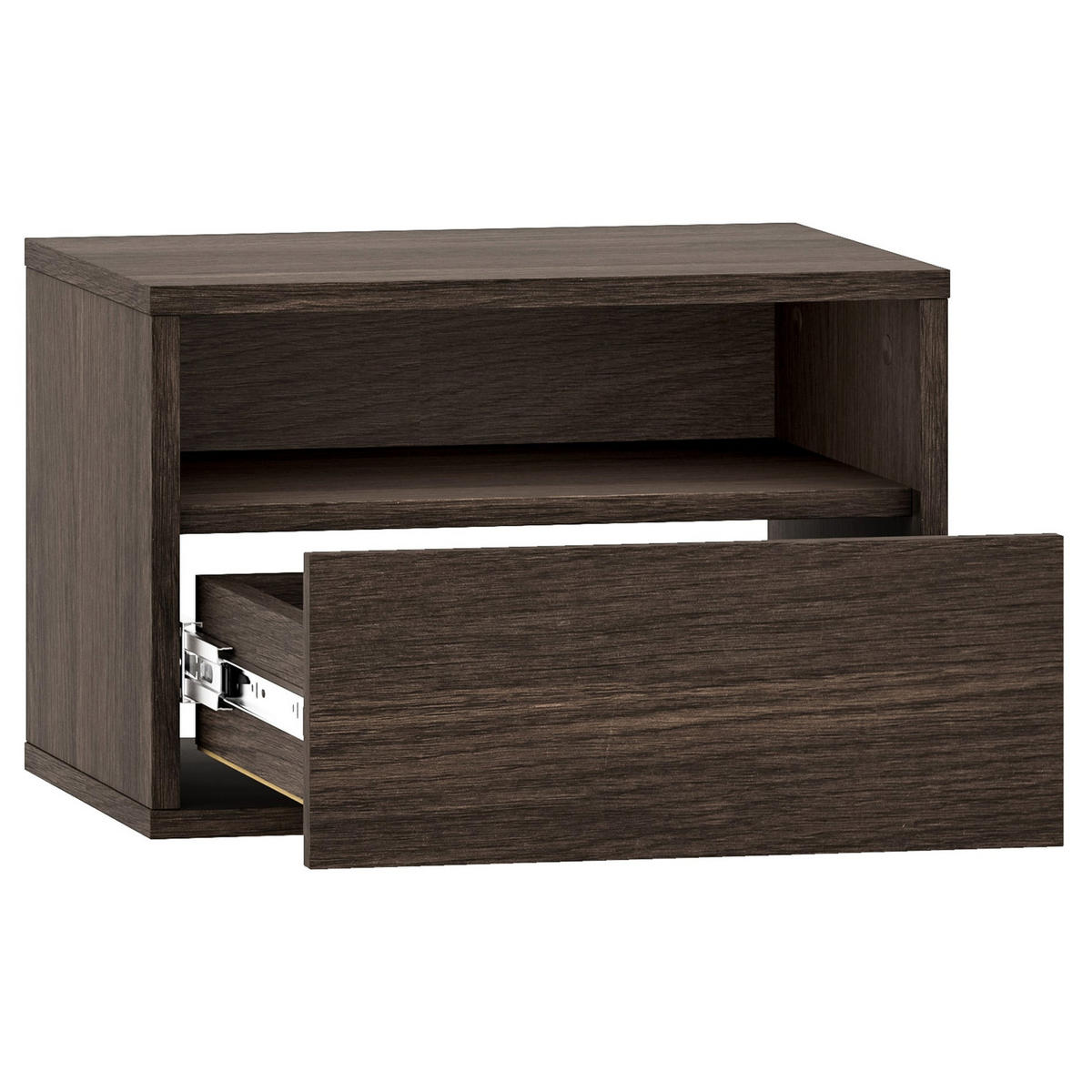 NACHTTISCH HEGGERS Eiche Dunin 45 cm - Dunkelbraun/Goldfarben, Holzwerkstoff (45/30/33cm) - Selsey