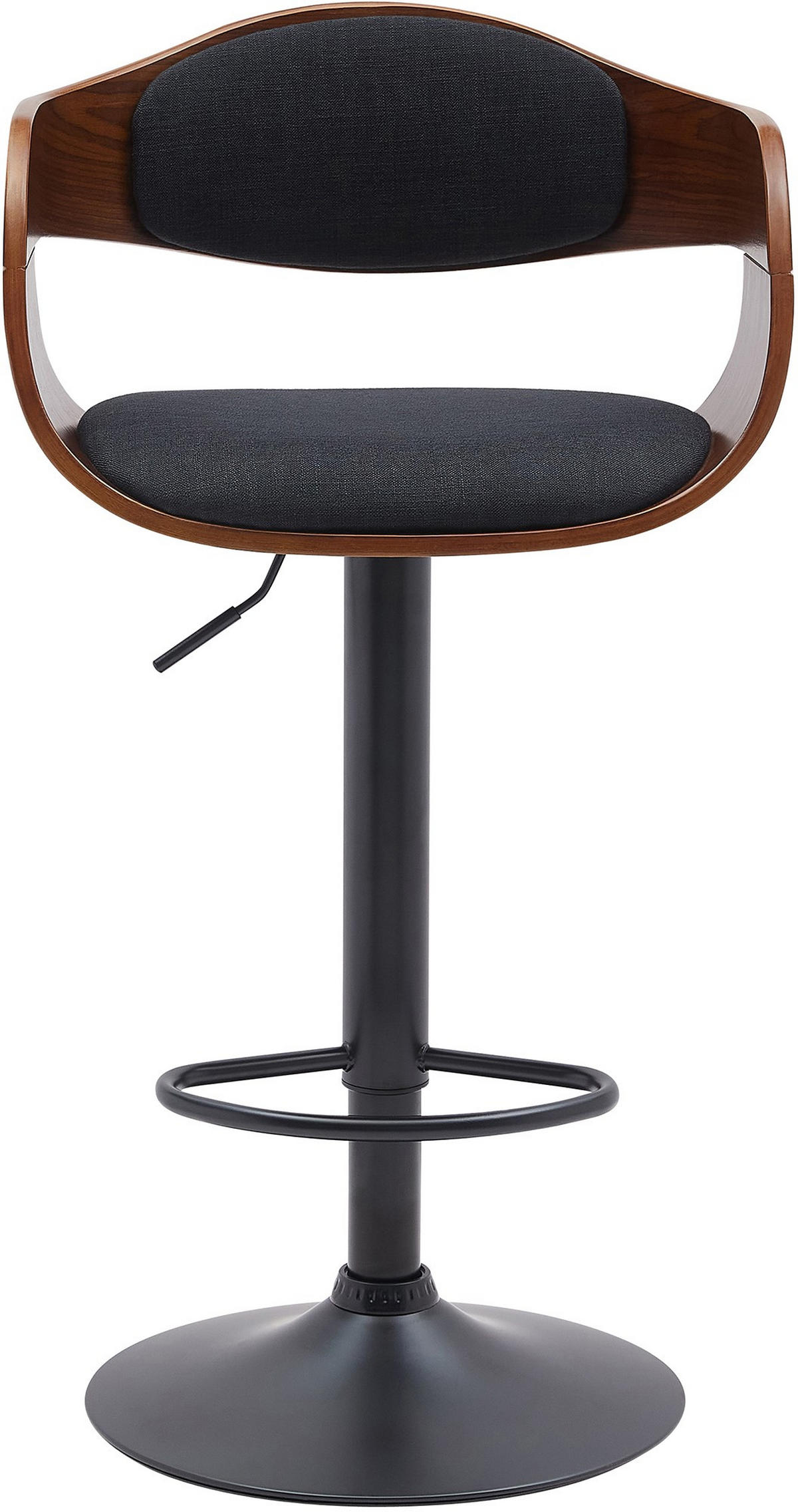 BARHOCKER Stoff Walnuss/Schwarz - Schwarz, Textil/Metall (48/87/50cm) - CLP
