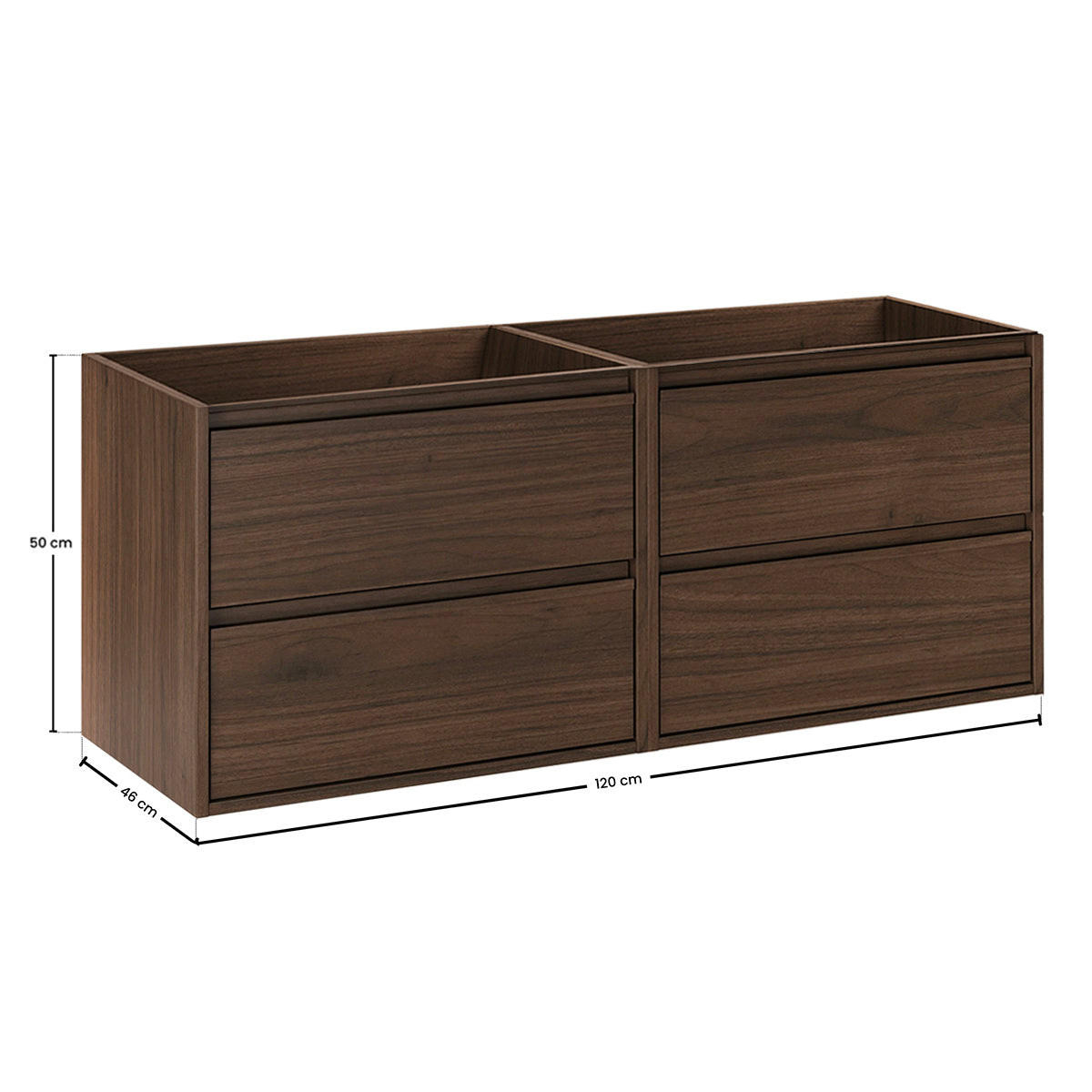 WASCHTISCHUNTERSCHRANK 120cm Edmé Holz - Dunkelbraun, Holzwerkstoff (120/50/46cm) - Petits-meubles