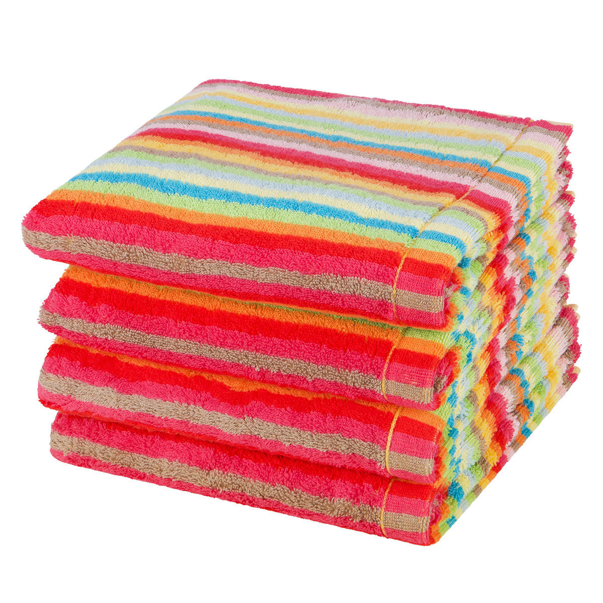 HANDTUCH Lifestyle 4er-Set - Rot/Multicolor, Textil (50/100cm) - Cawoe