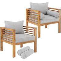 GARTEN-LOUNGESESSEL Boka, 72 x 63 x 64,5 cm, braun - Braun, Holz (72/78/63cm) - tectake
