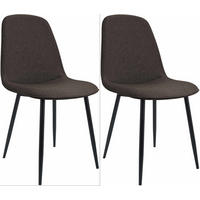 ESSZIMMERSTUHL 2er Set Stoff Braun - Schwarz/Braun, Textil/Metall (45/88/54cm) - CLP