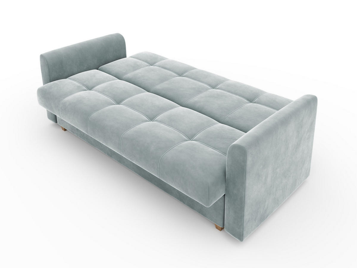 SCHLAFSOFA mit Bettkasten Salamanka, Hellblau - Blau, Textil (85/88/215cm) - Meblito
