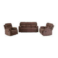 COUCHGARNITUR mit Sessel - 6 Personen - Stoff - Braun - TOLZANO - Braun, Textil (201/100/96cm) - Vente-Unique