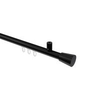 INNENLAUF-GARDINENSTANGEN-SET Sonius Sitra 140 cm, 1-läufig, 20 mm Ø Schwarz - Schwarz, Metall (140cm) - INTERDECO