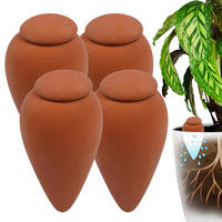 ZAVLAŽOVAČ Prírodný 4 ks-Set 350 ml - svetlohnedá, keramika (8/16/8cm) - Relaxdays