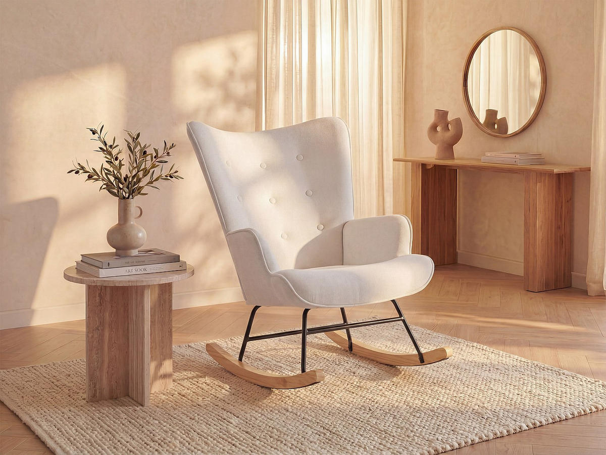SCHAUKELSTUHL - 1 Person - Stoff - Beige - - Beige, Textil (86/91/68cm) - Vente-Unique
