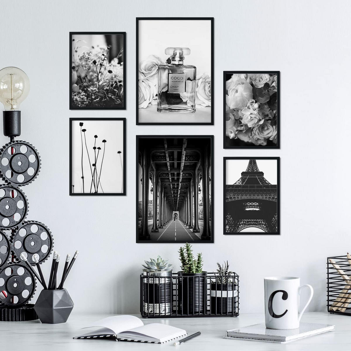 POSTER Set Mit 6 Paris Wandbild A3 & A4 Rahmenlos - Klar, Papier (29/3cm) - Nacnic