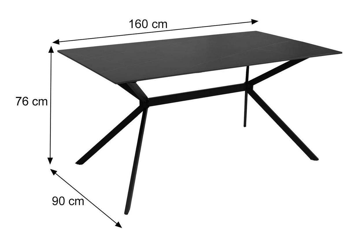 ESSZIMMERTISCH eckig Grau - Grau, Stein (90/160/76cm) - MCW