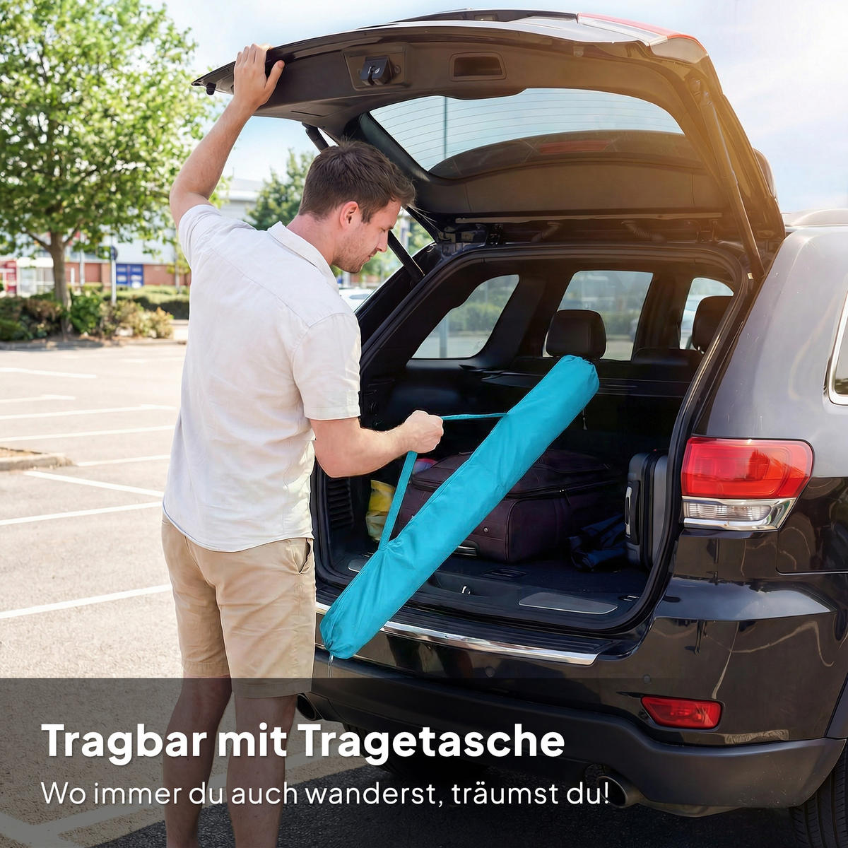 STRANDSCHIRM Metall Polyester Blau - Blau, Metall (150/150cm) - Outsunny