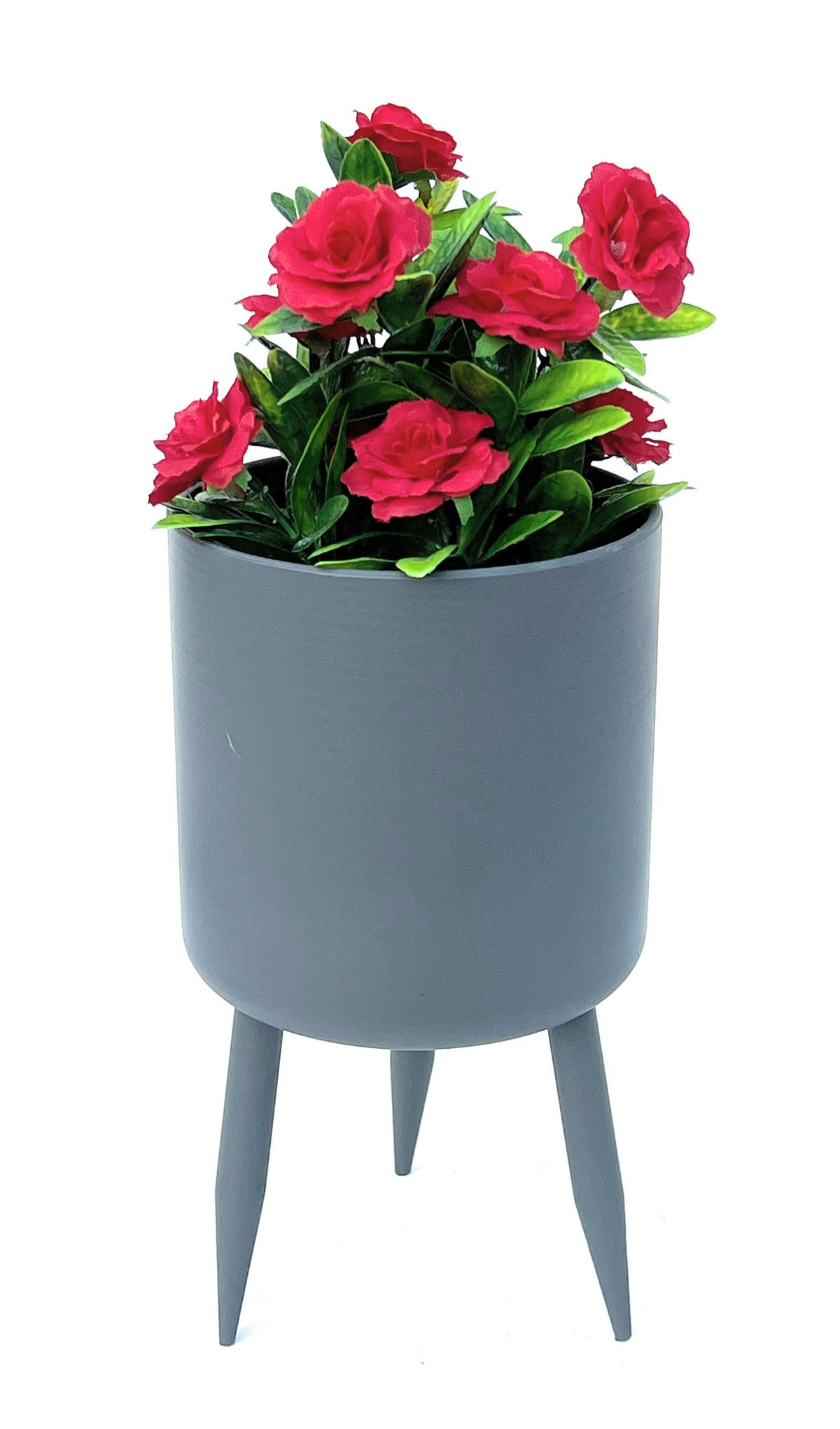 BLUMENTOPF Metall Grau 27 cm 96260 L - Grau, Metall (15/27/15cm) - DanDiBo