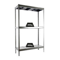 SCHWERLASTREGAL BIG METAL YETI THREE | HxBxT 200x120x60cm | Fachlast 400kg | Verzinkt - Silberfarben, Metall (120/200/60cm) - PROREGAL