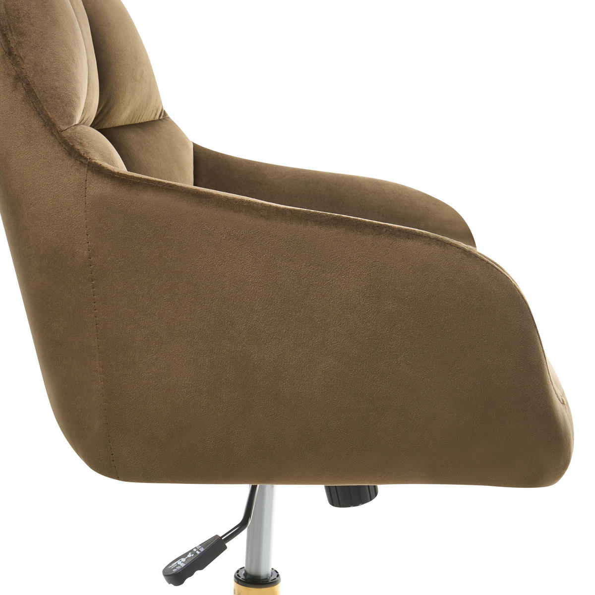 SCHREIBTISCHSTUHL Samtstoff Braun Palmdale - Braun, Textil (58/87/61cm) - Beliani