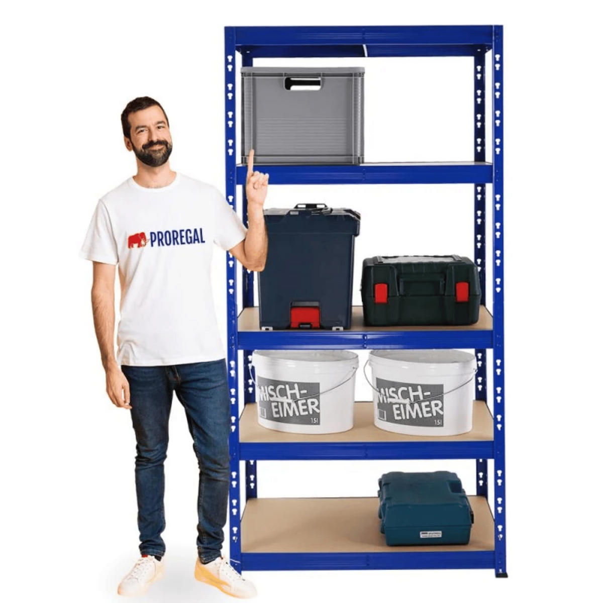 SCHWERLASTREGAL Tiger 180x90x60 cm Fachlast 265 kg Blau - Blau, Metall (90/180/60cm) - PROREGAL