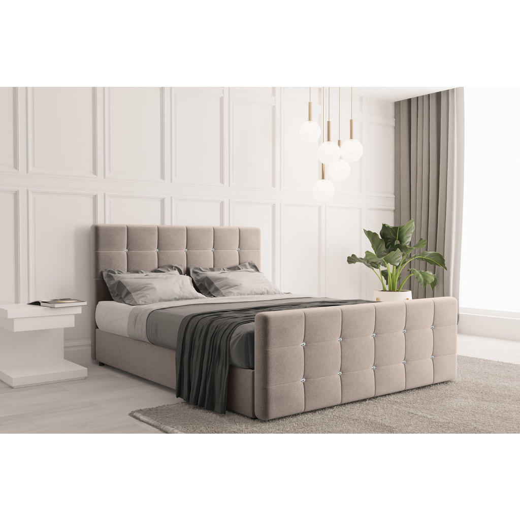 Thumbnail - Kaiser Möbel Boxbett, Hellbraun, Textil, Kiefer, 2-Schicht, 2 Schubladen, H3, Höhe ca. 20 cm, Füllung: Kaltschaum, einze...
