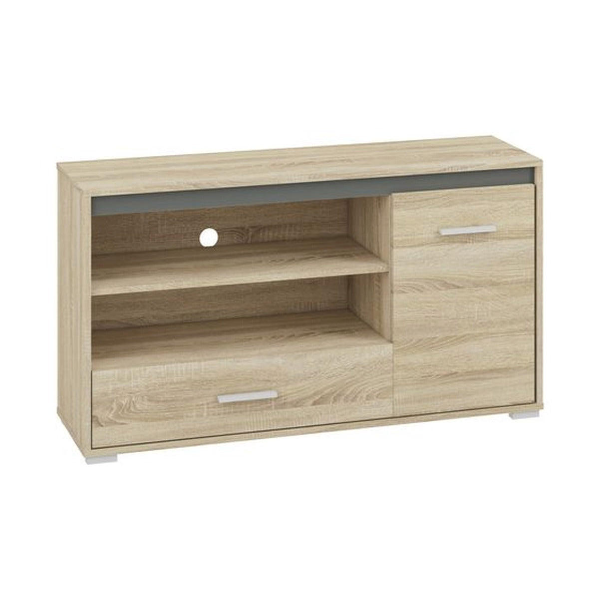 hi-markt Lowboard Sonoma Eiche, Dunkelgrau 120x66x34 cm
