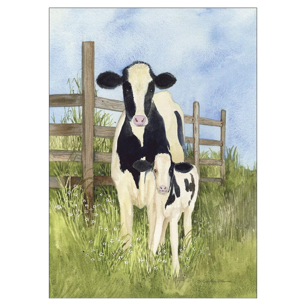 POSTER Wild Apple - Farm Family Cows - Grün, Papier (70/100/0.1cm) - Poster&Frame
