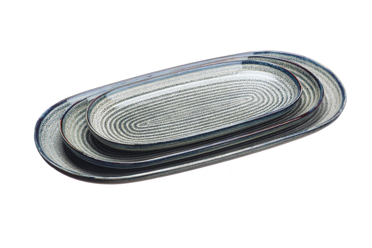 SERVIERPLATTEN Zen - 3er-Set - Natur - Grau, Keramik (1/1/1cm) - Björn