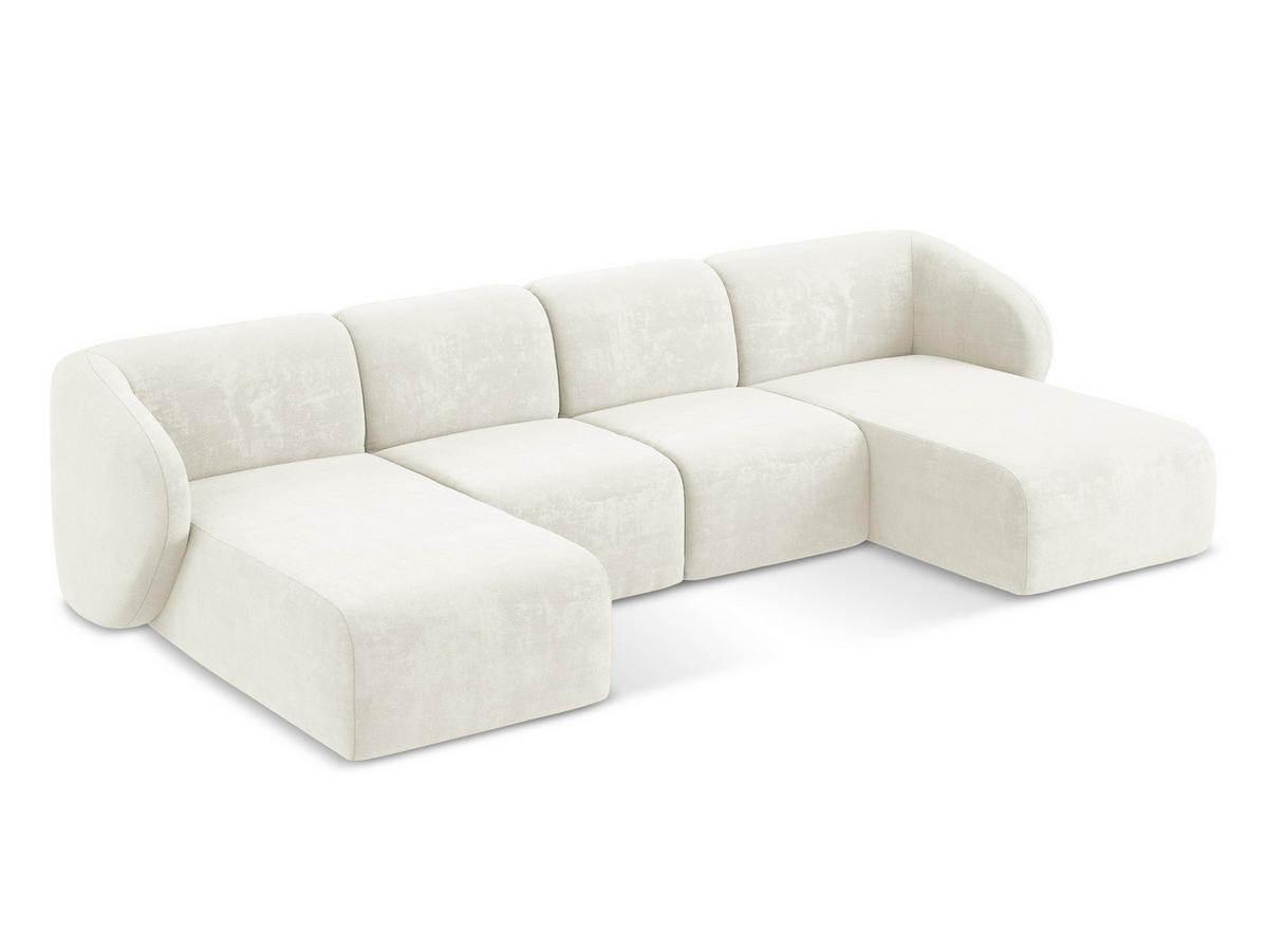 SOFAELEMENT Rechts Samt Stoff Grau - Edelstahlfarben/Schwarz, Holzwerkstoff/Kunststoff (91/75/166cm) - Makamii