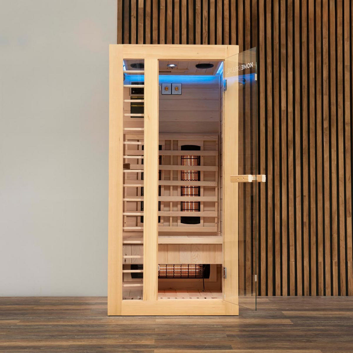 INFRAROTKABINE REDSUN DELUXE S - Braun, Holz (90/190/90cm) - Home Deluxe