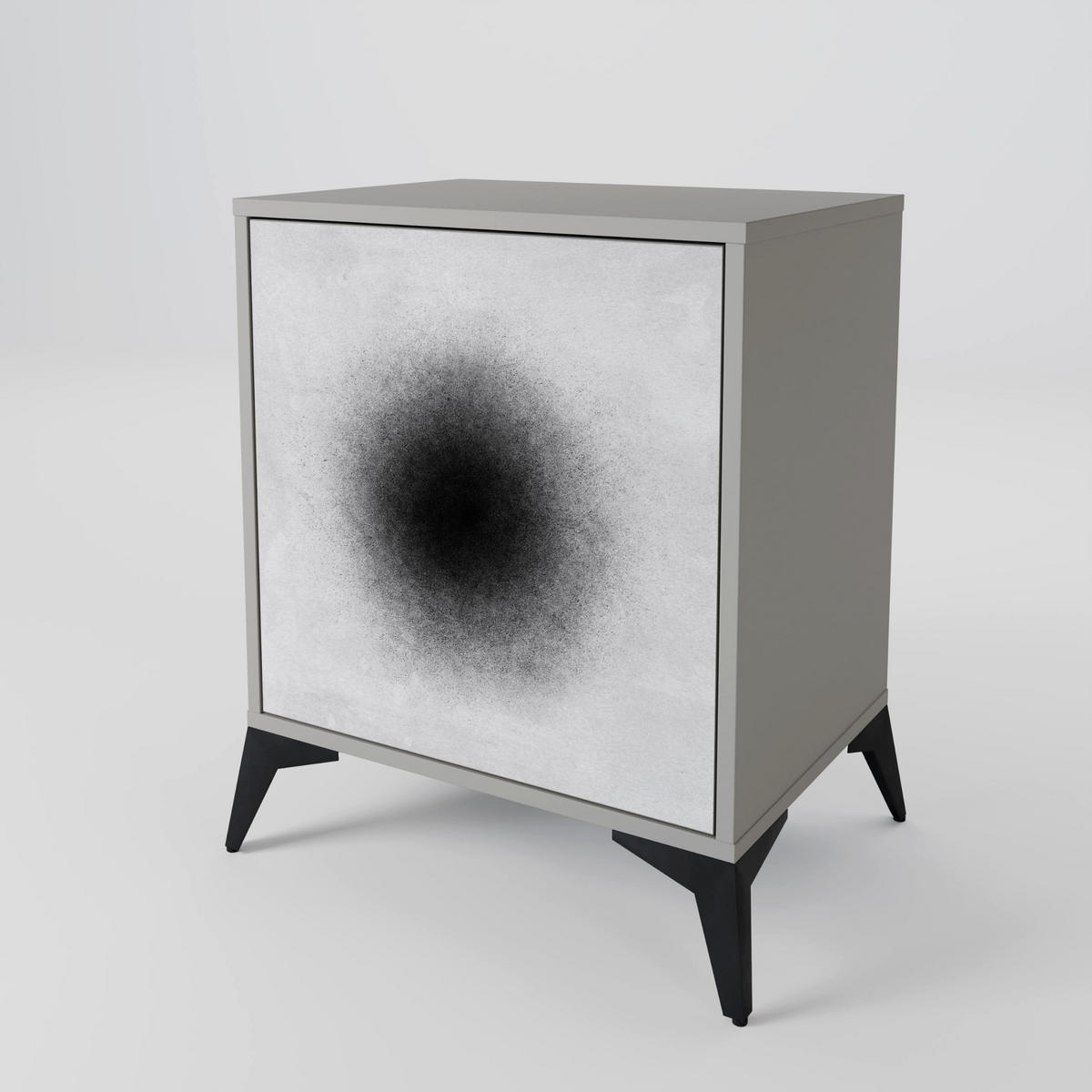 SIDEBOARD BLACK HOLE, Grau, 57,5x42x57,5 cm, Ohne Füße - Multicolor/Grau, Holzwerkstoff (57.5/57.5/42cm) - SpaceRebels