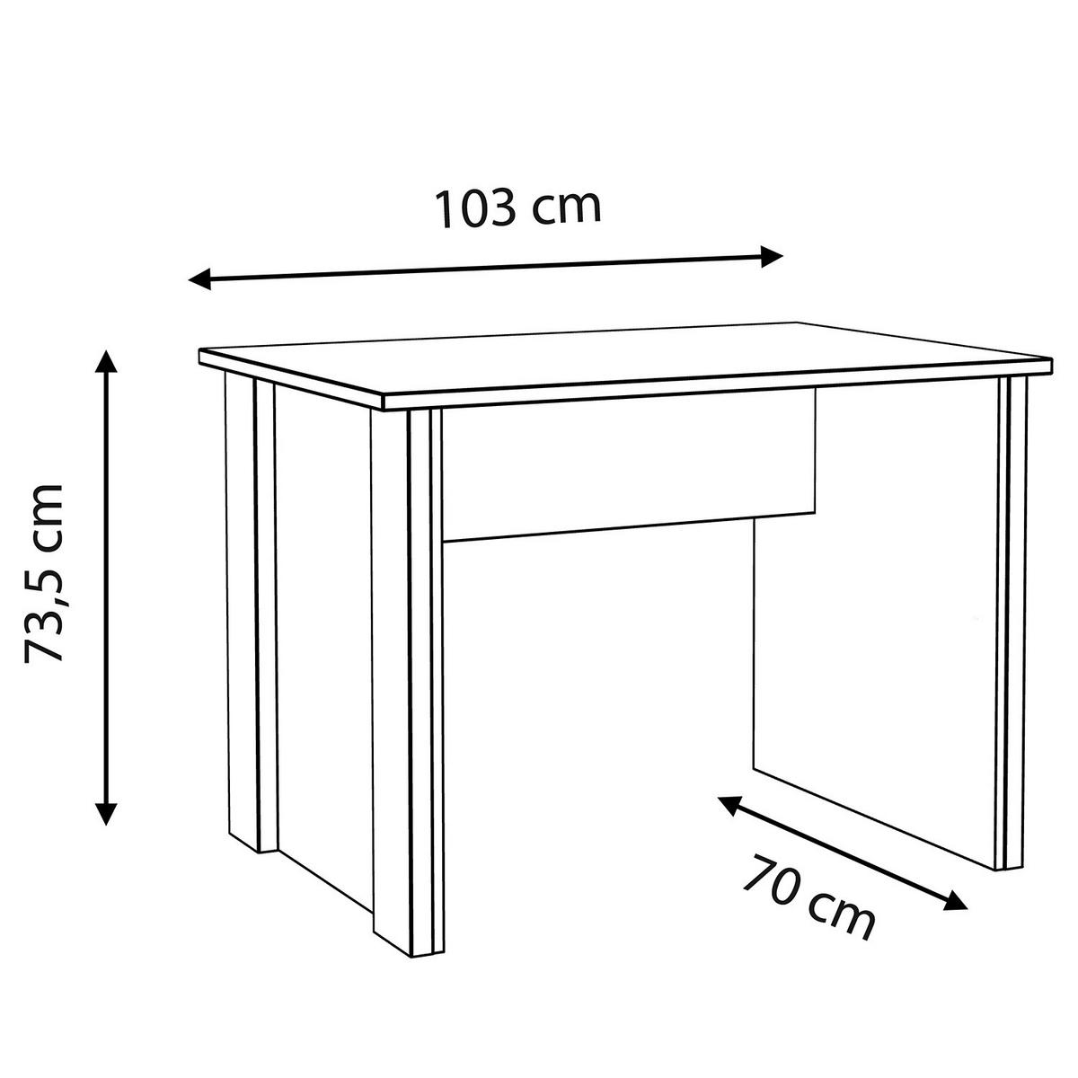 SCHREIBTISCH - Braun, Holzwerkstoff (70/103/74cm) - home24