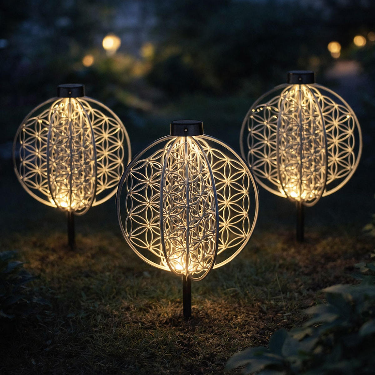 LED AUSSENLEUCHTE Solarleuchte Schwarz Silber - Schwarz, Metall (40/40/51cm) - Globo Lighting