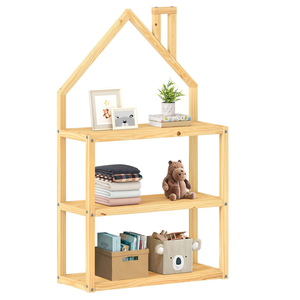 REGAL LENISE natur - Naturfarben, Holz (83/140/24cm) - IDIMEX