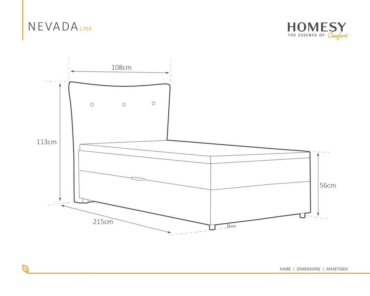 BOXBETT Nevada 100x200 cm Polsterbett mit hochwertiger Bonell-Matratze und Topper - grün - Grün, Holz (100/200cm) - Homesy