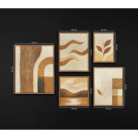 GEMÄLDE Im Rhythmus der Natur Schattenfugenrahmen Eichefarben 5-teilig - Eichefarben, Holz (100/70cm) - YS-art gallery