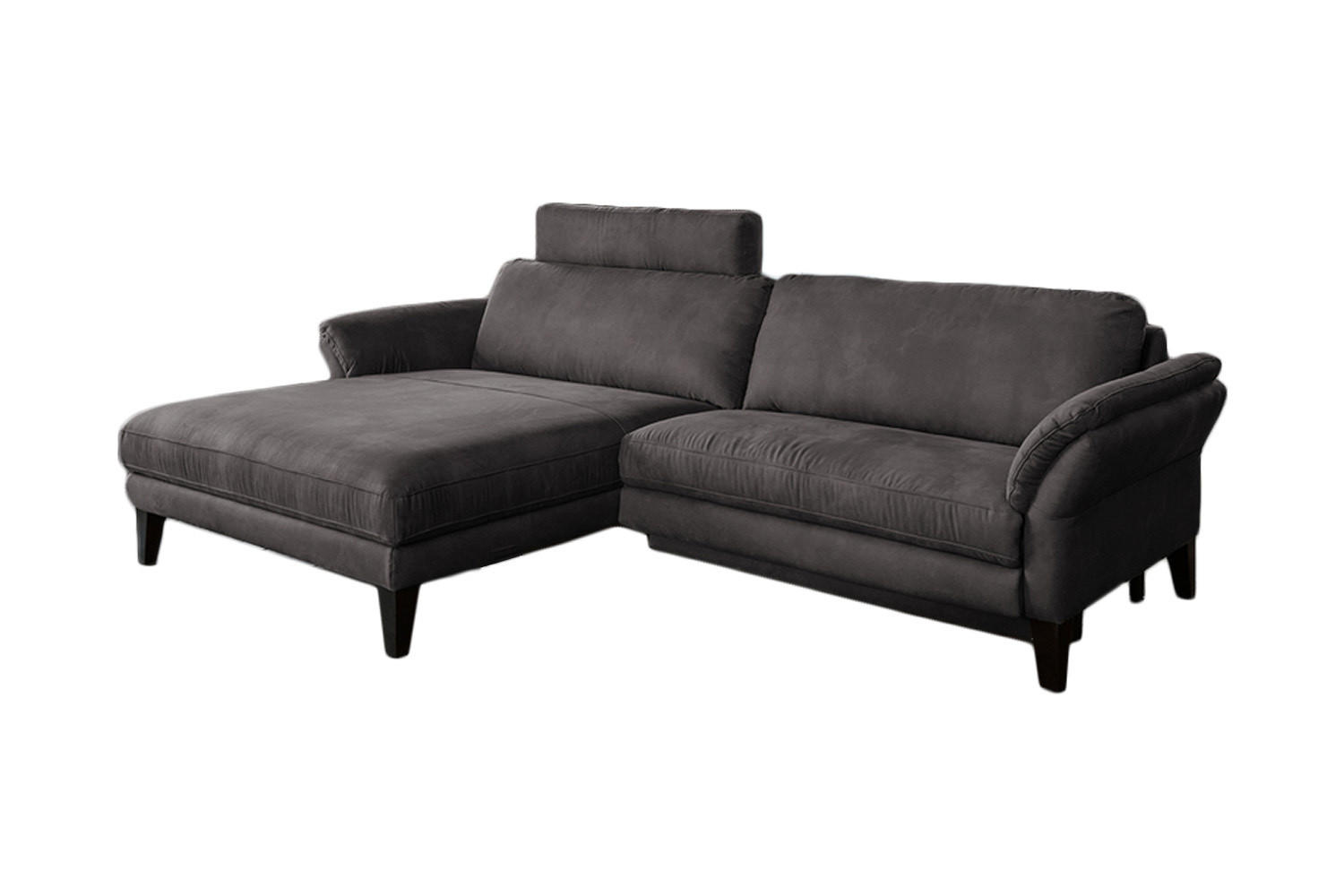 ECKSOFA MIT MOTORISCHER RELAXFUNKTION MALTA Anthrazit Webstoff - Anthrazit/Schwarz, Buchenholz/Textil (302/175cm) - KAWOLA
