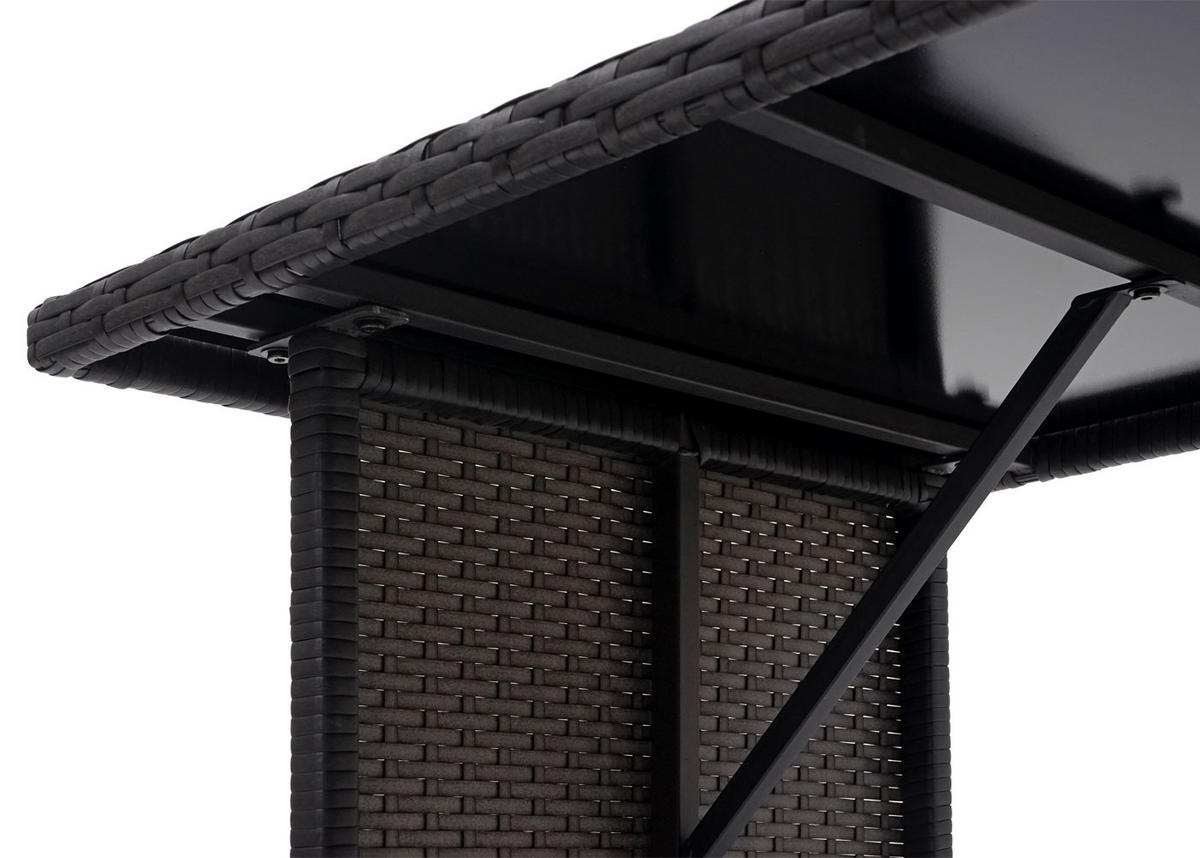 GARTENTISCH aus Poly-Rattan HxBxT 68,5x112x60cm - Schwarz, Kunststoff (60/112/68.5cm) - PROREGAL