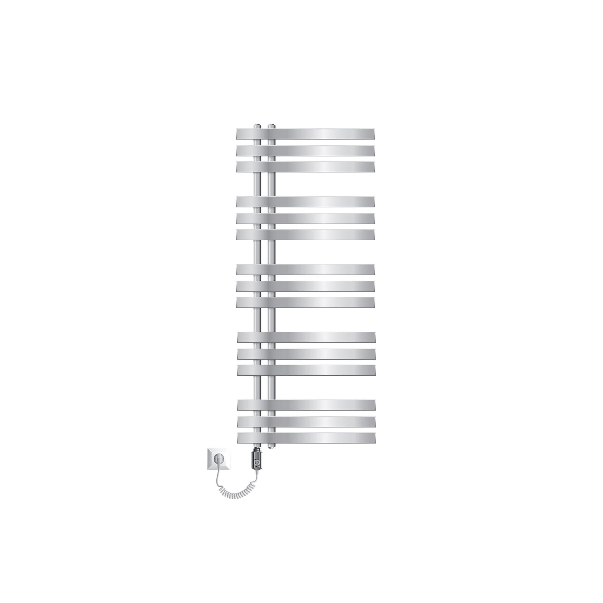 BADHEIZKÖRPER elektrisch Iron EM 500x1200 mm Chrome mit Heizstab 900W - Chromfarben, Metall (50/120/3cm) - LuxeBath
