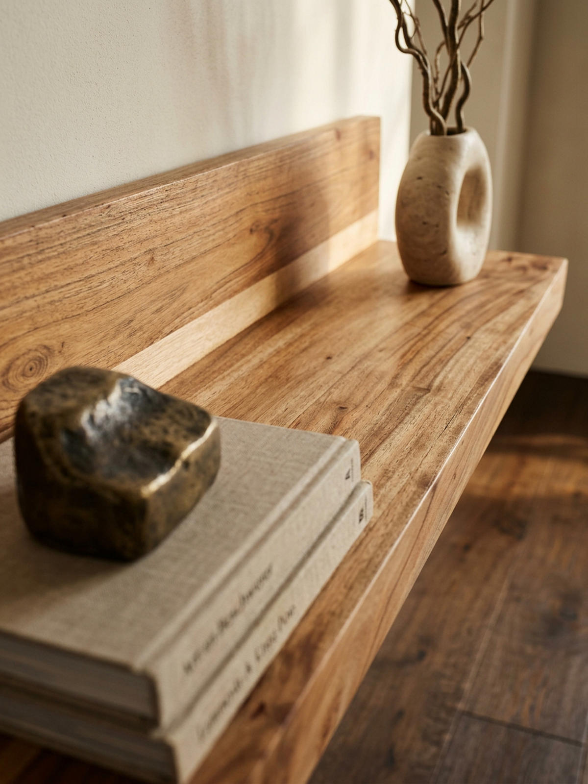 WANDREGAL NAKO Massivholz Flexibles Design Landhausstil, Beige 80x23x17 cm - Beige, Holz (80/17/23cm) - KADIMA DESIGN