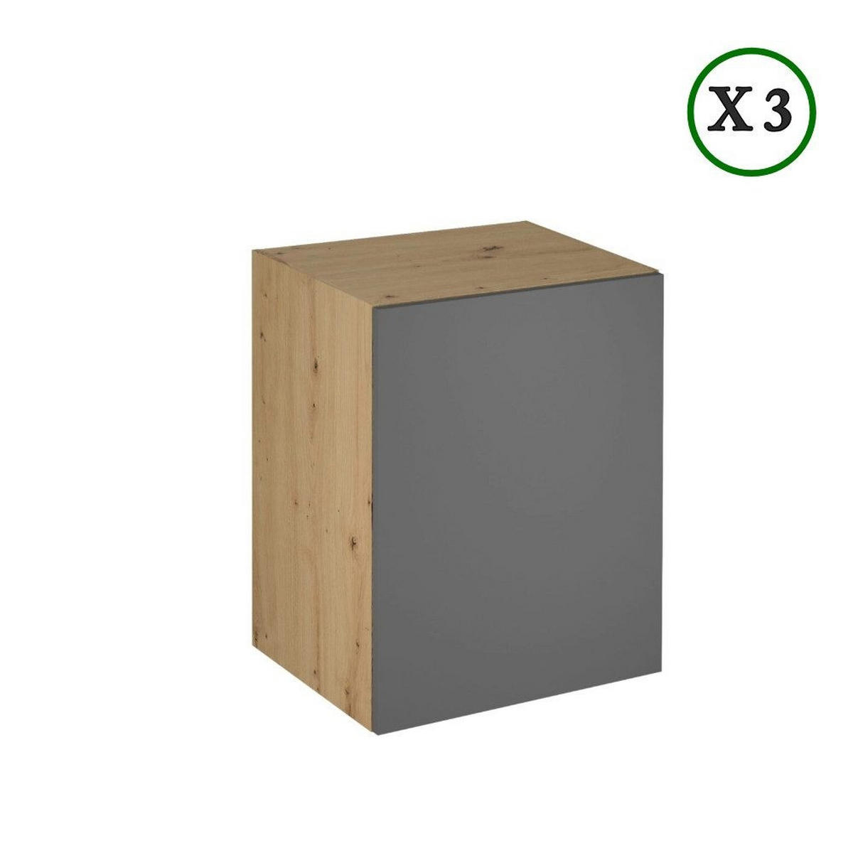 KÜCHENZEILE 260 cm - Langen K17-M240 - in Artisan Eiche / Grau - Eiche Artisan/Grau, Holz (240/248/58cm)