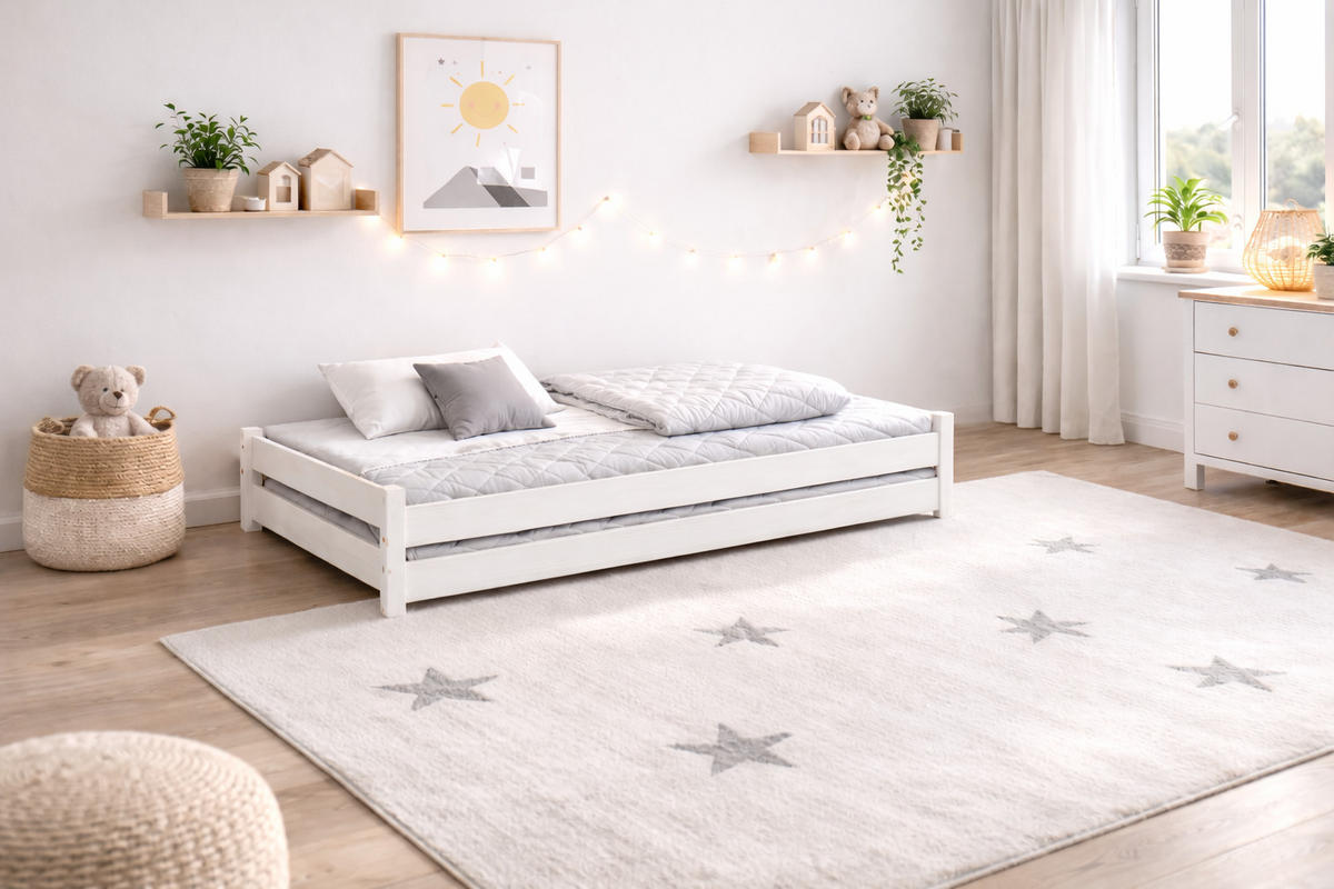 STAPELBETTEN 2-er Set Sendi 200x80 weiß - Weiß, Holzwerkstoff - LUKDOM