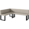 ECKBANK TONI_U - Beige, Leder (142/196cm) - Meblini