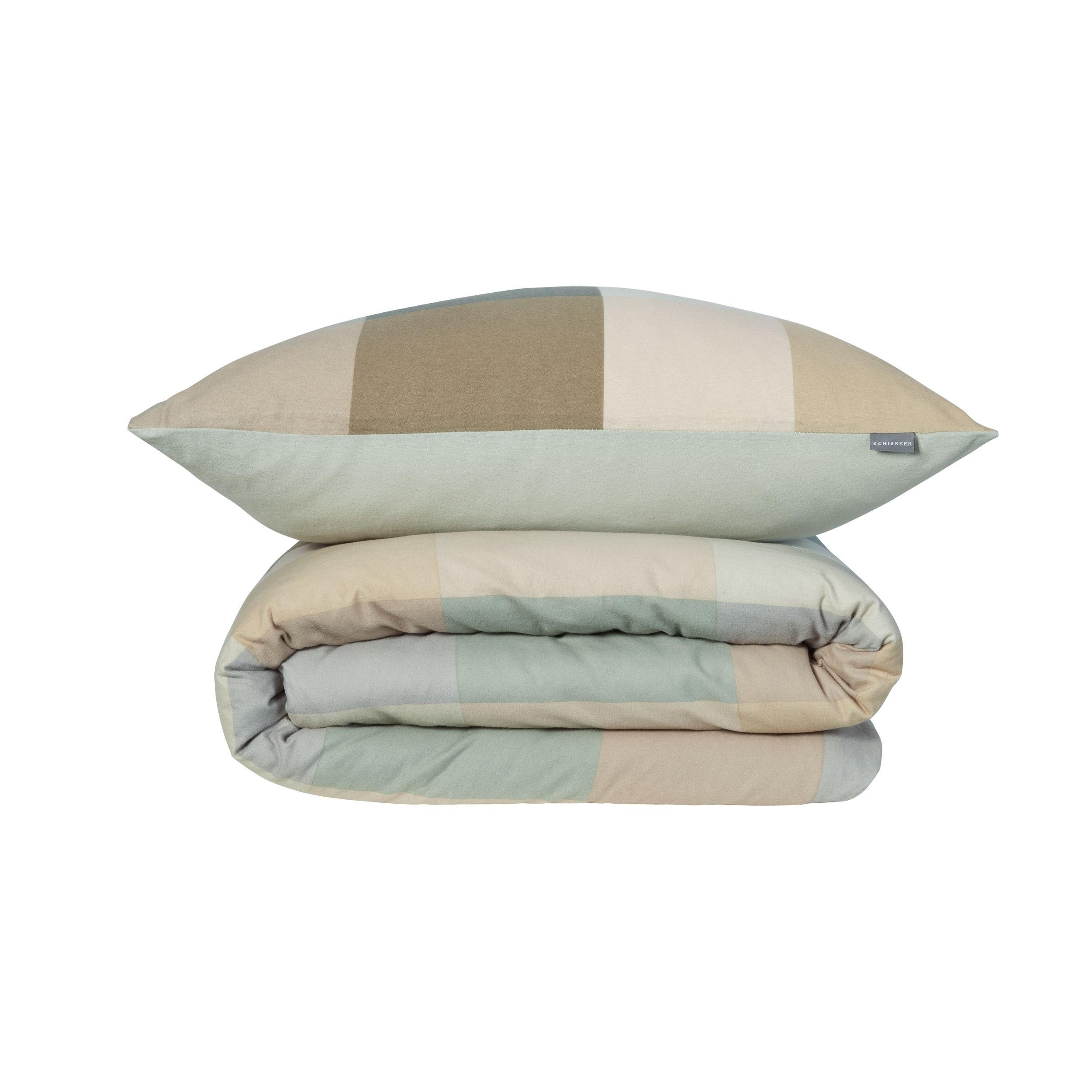BETTWÄSCHESET Travis - Feinbiber - 2-teilig - 135x200 cm - Grün - Grün, Textil (135/200cm) - SCHIESSER