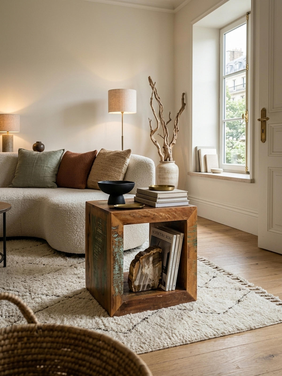 BEISTELLTISCH – Quadratisch Mango Massivholz 45x45x35 cm Shabby Chic - Braun, Holz (35/45/45cm) - KADIMA DESIGN