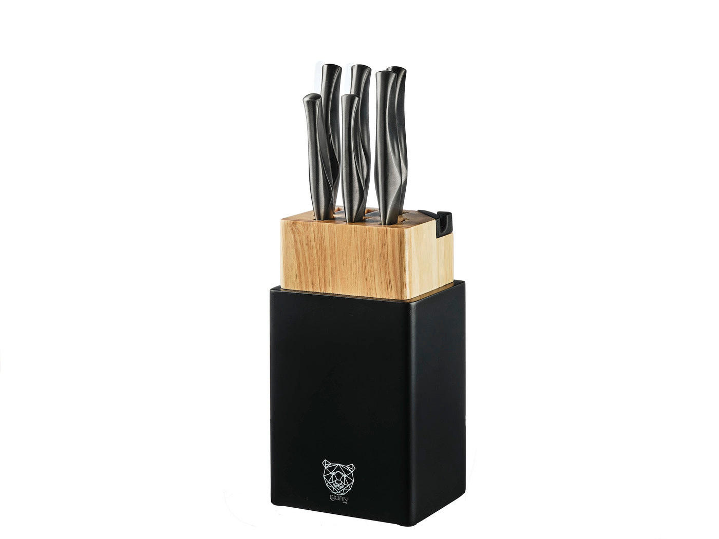 KÜCHENMESSERBLOCK Larus Porvoo - 8 Teile - Grau, Metall (1cm) - Björn