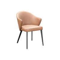 STUHL mit Armlehnen - Leder & schwarzer Stahl - Camelfarben - MIBELLY - Braun, Leder (62.5/84/58cm) - Vente-Unique